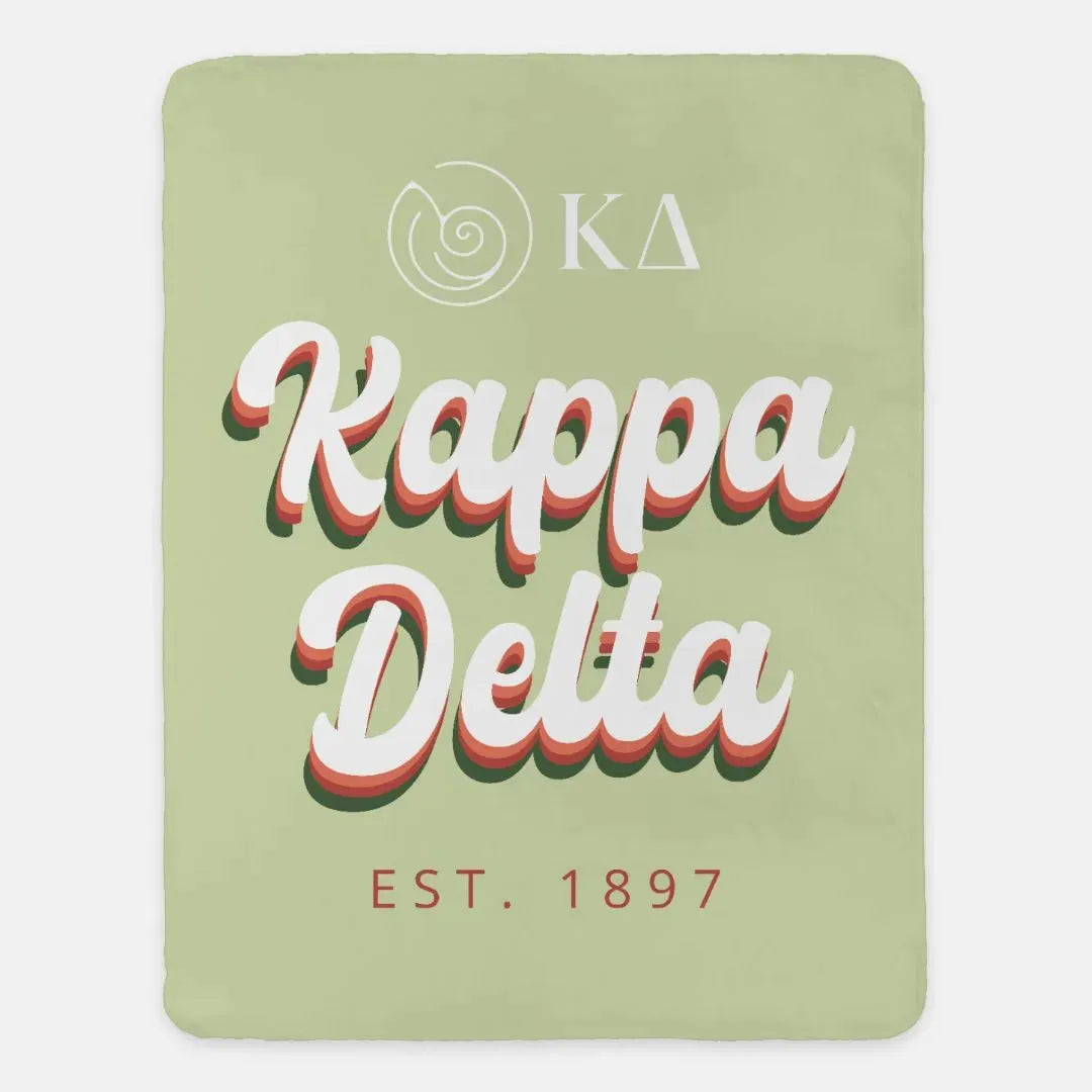 Kappa Delta XL 60x80 Sherpa Throw Blanket - Retro Throw Blankets