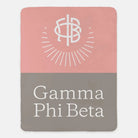 Gamma Phi Beta XL 60x80 Sherpa Throw Blanket - Color Block Throw Blankets
