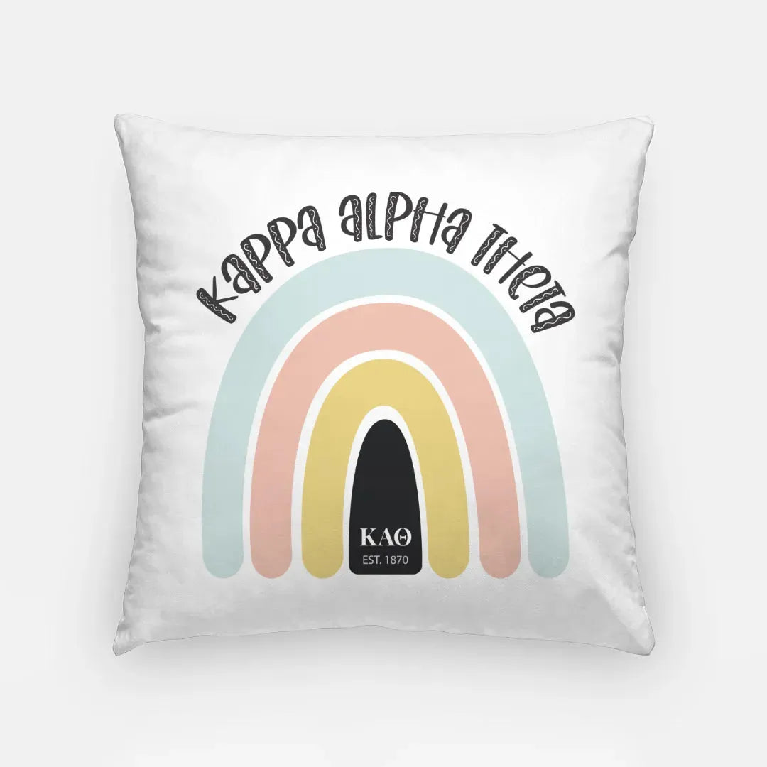 Kappa Alpha Theta 18" Throw Pillow Cover - Rainbow Pillow Covers