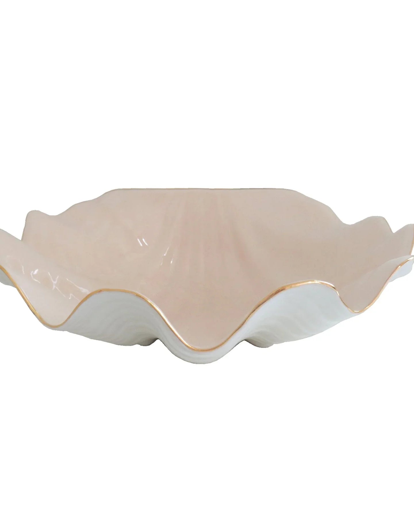 Clam Shell Bowl with Gold Accent | Coastal Dorm Accessories | Campus Greek Fit