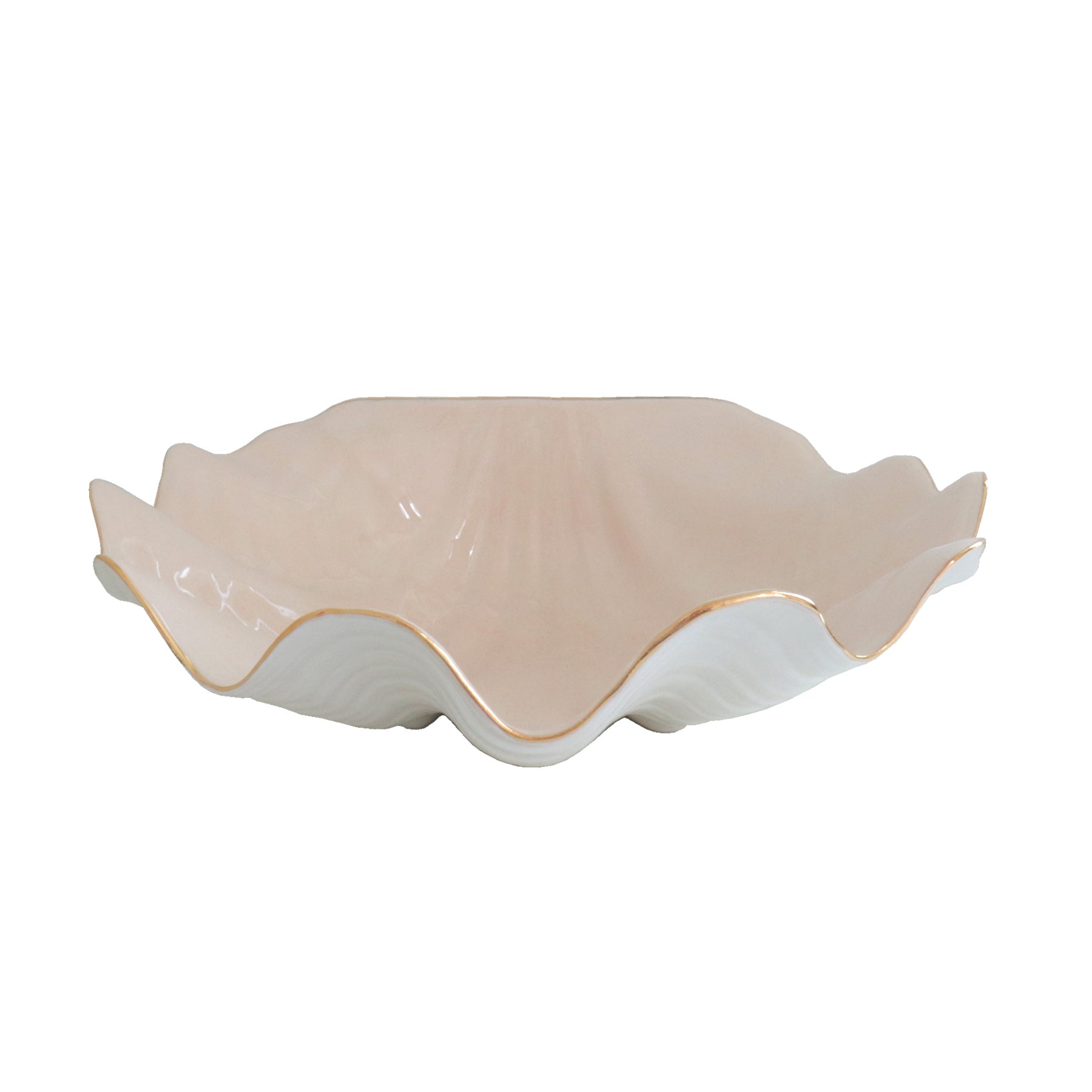 Clam Shell Bowl with Gold Accent | Coastal Dorm Accessories | Campus Greek Fit