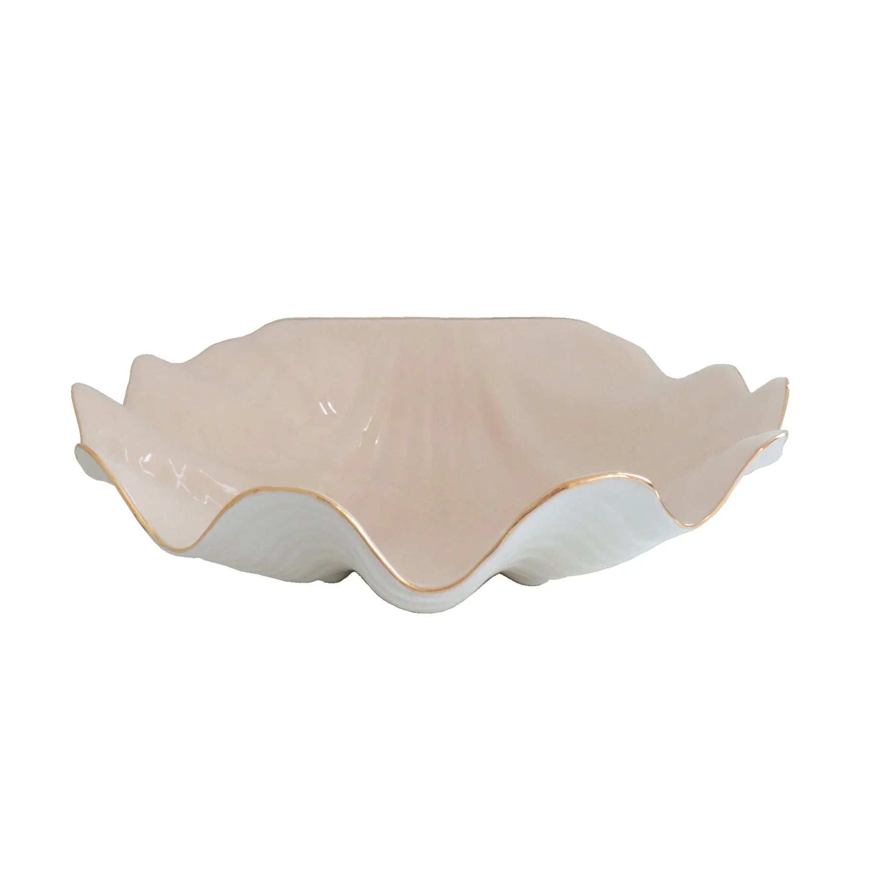 Clam Shell Bowl with Gold Accent | Coastal Dorm Accessories | Campus Greek Fit
