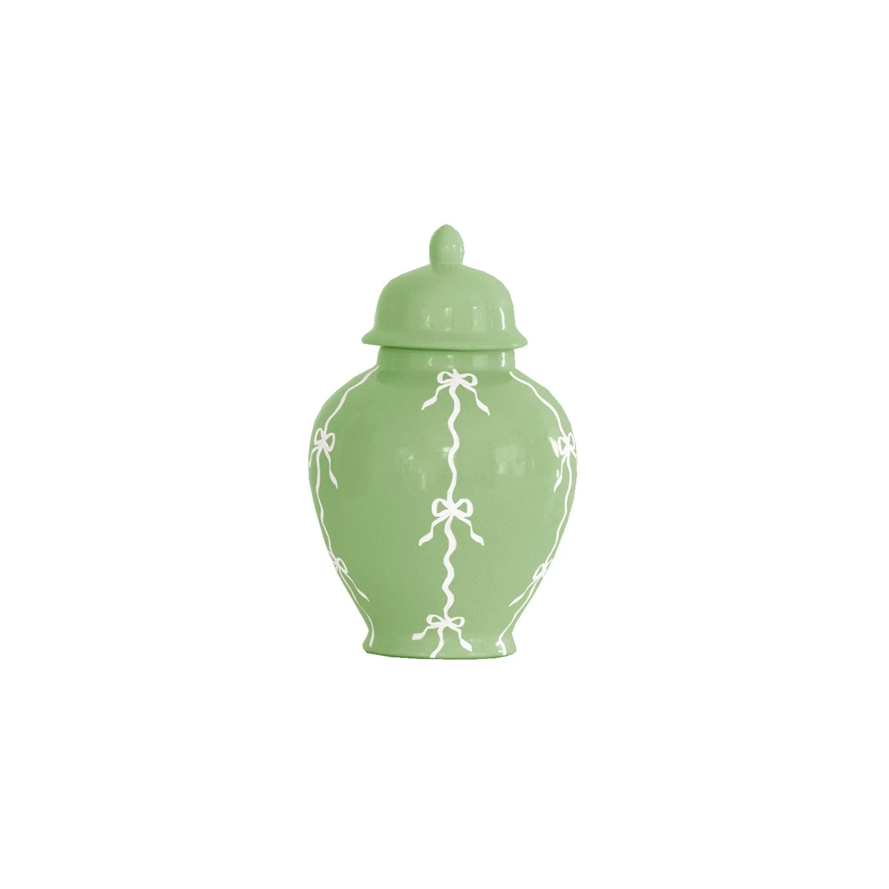 Bow Stripe Ginger Jars in Green | Preppy Dorm Decor | Accessories