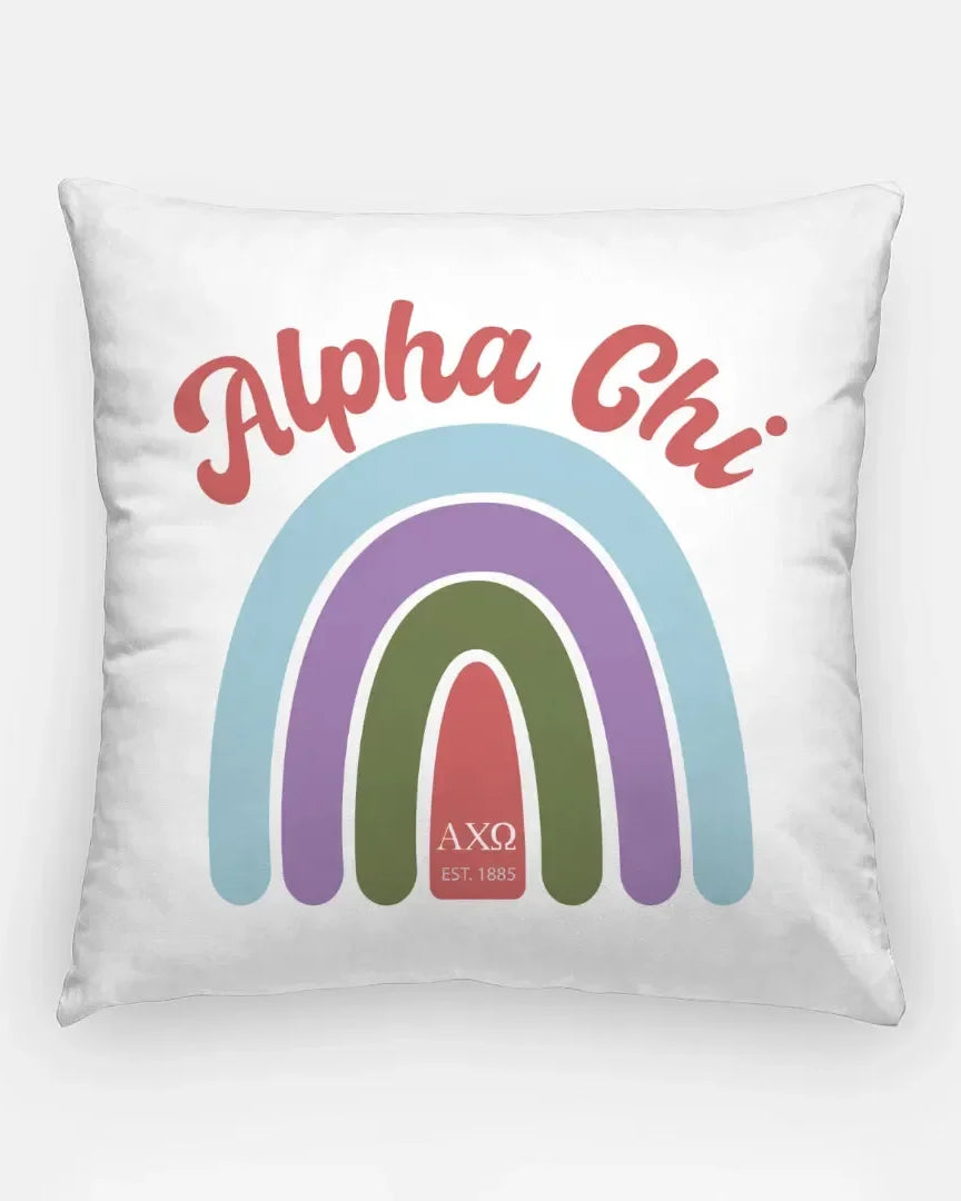 Alpha Chi 18" Rainbow Throw Pillow Cover Pillow Covers