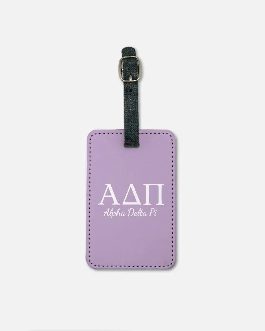 Alpha Delta Pi (Set of 2) Luggage Tags - Violet Greek Letters Luggage Tags