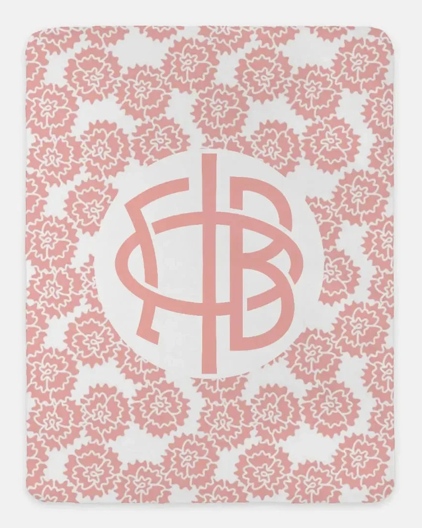 Gamma Phi Beta XL 60x80 Sherpa Throw Blanket - Blush Carnations Throw Blankets
