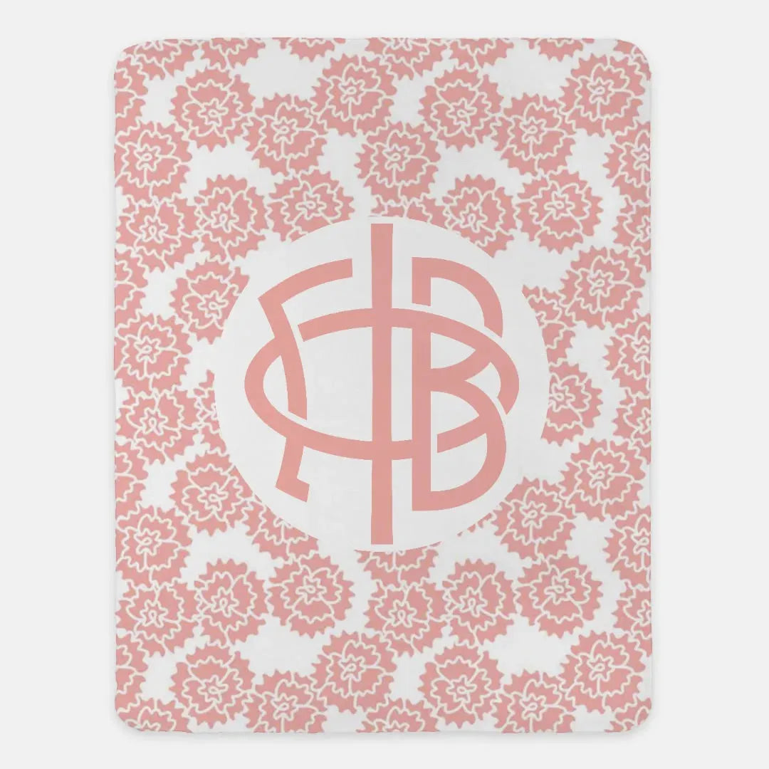 Gamma Phi Beta XL 60x80 Sherpa Throw Blanket - Blush Carnations Throw Blankets