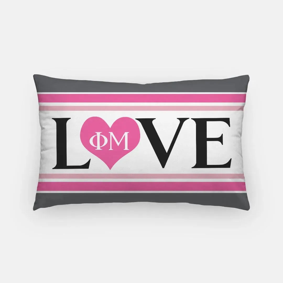 Phi Mu Throw Pillow Throw Pillow Cover - LOVE Pillow Covers