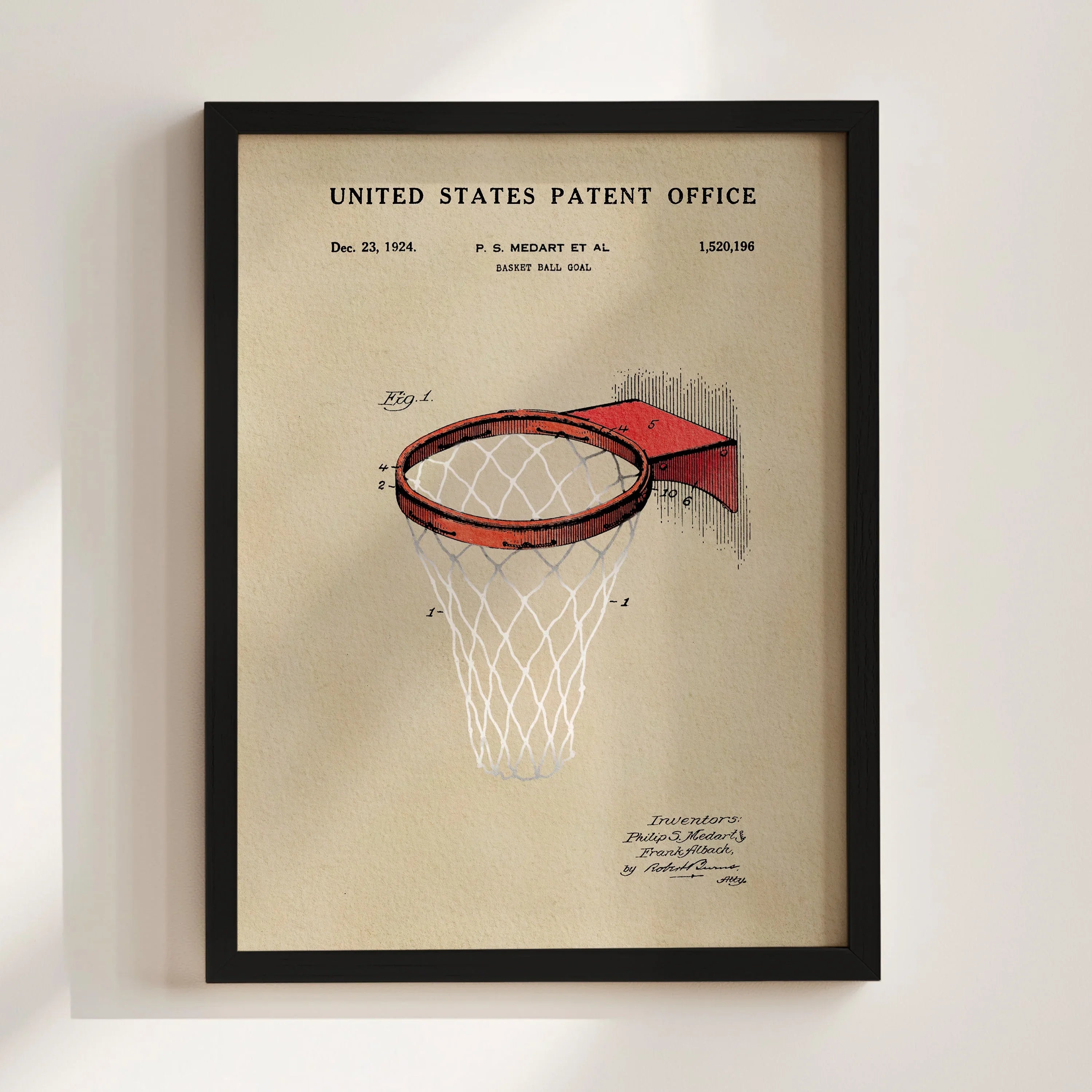 Basketball Hoop US Art Print | Guys Dorm Room Decor | Wall Art