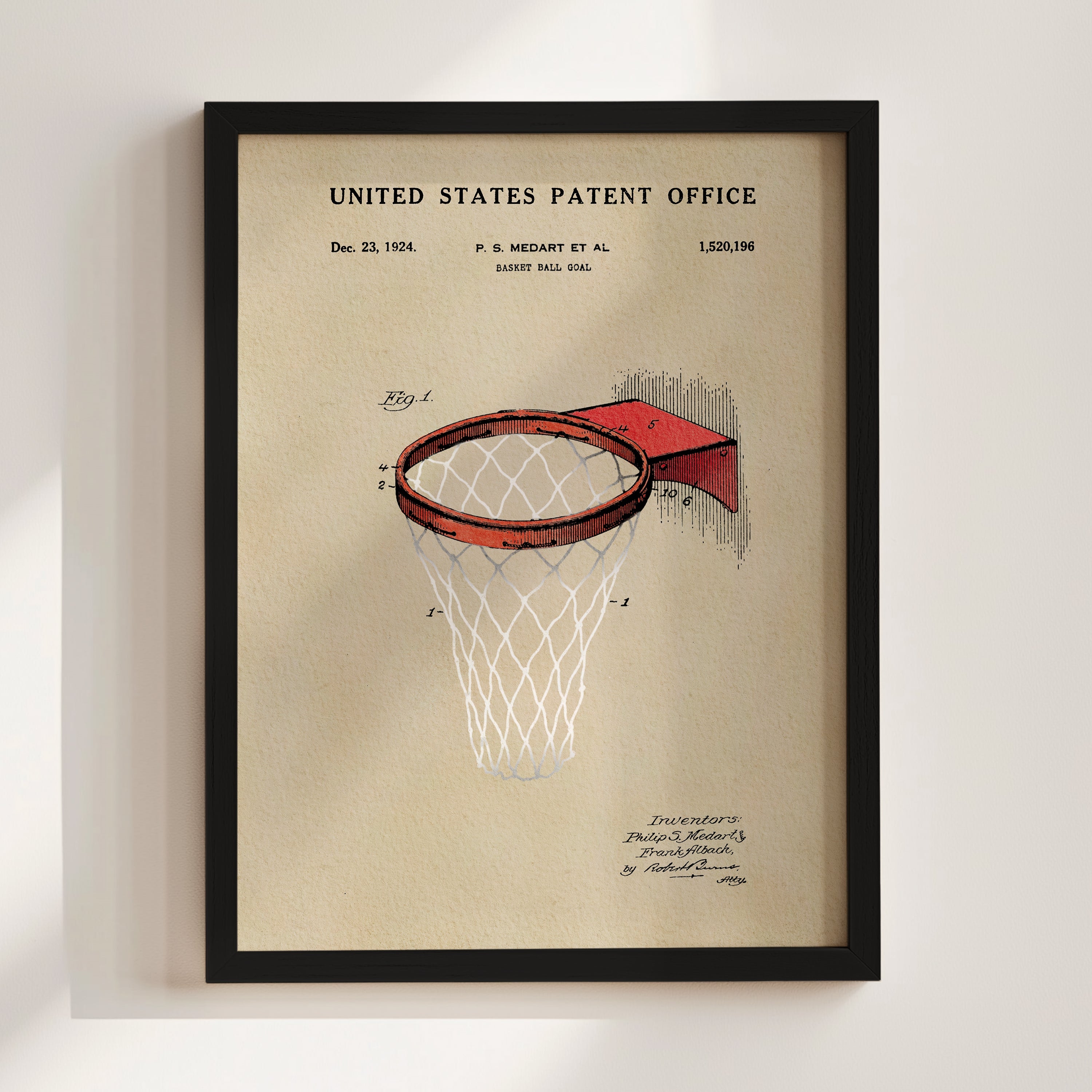 Basketball Hoop US Art Print | Guys Dorm Room Decor | Wall Art