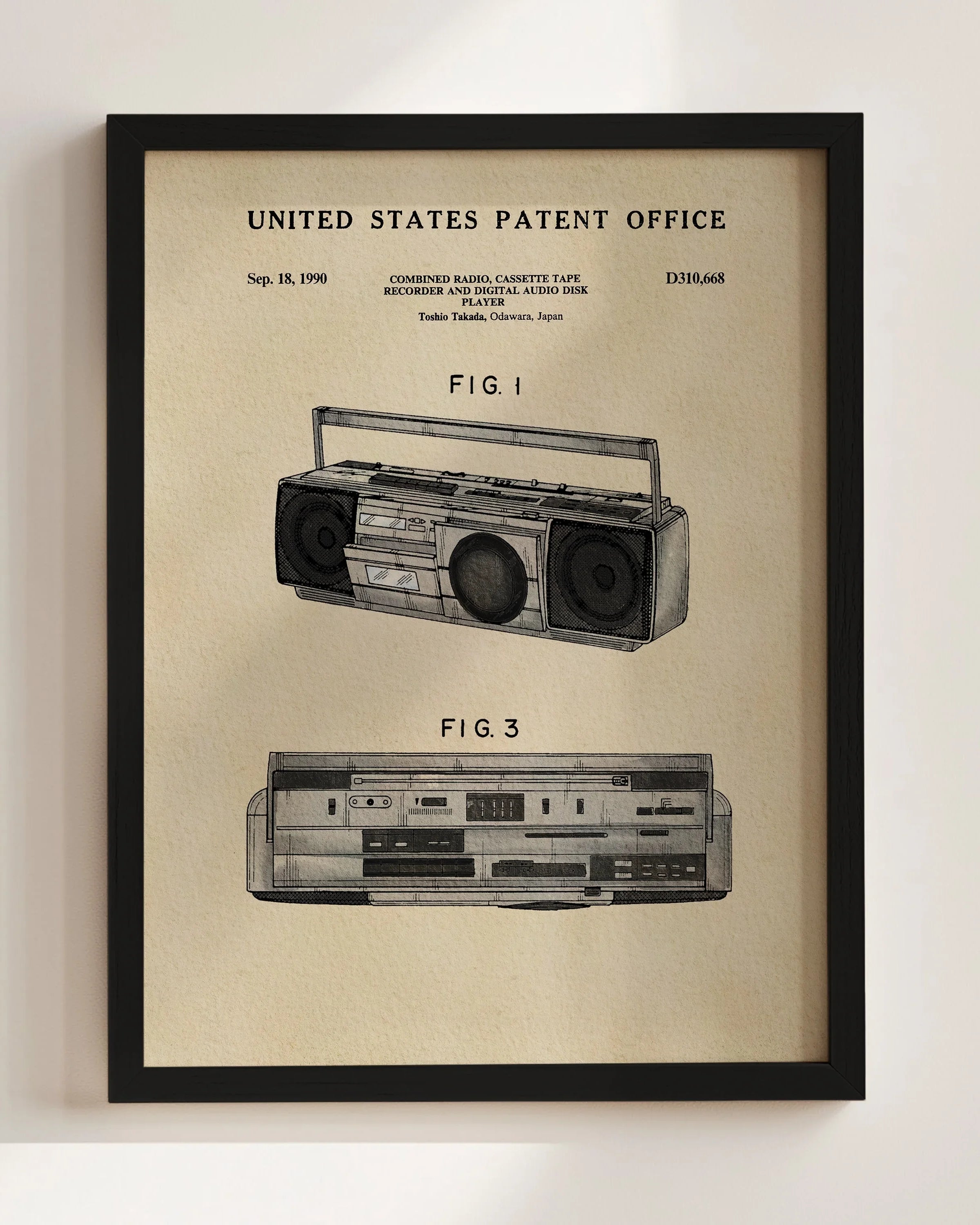 Boombox US Art Print | Dorm Decor for Guys | Music Themed Wall Art