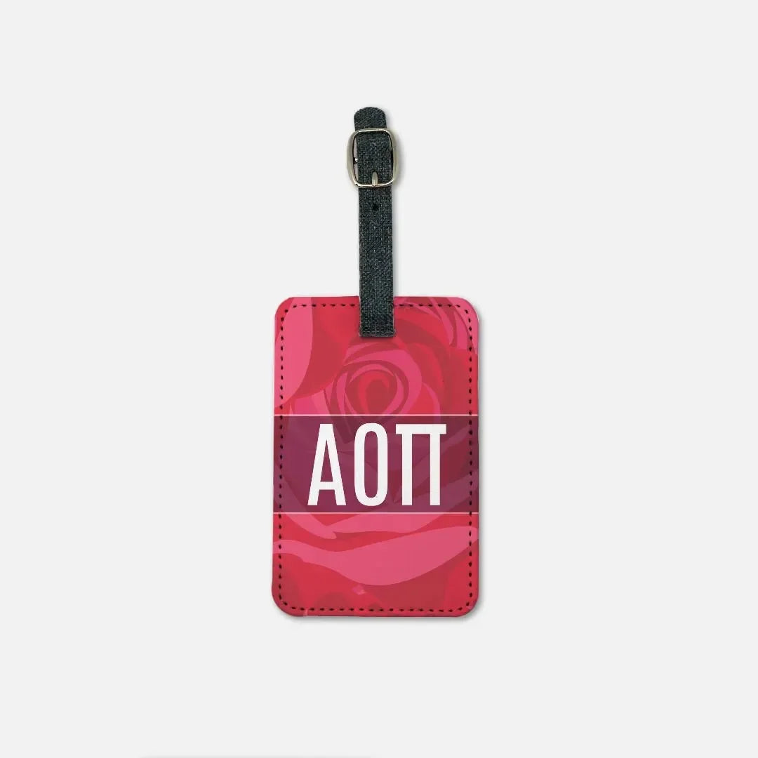 Alpha Omicron Pi (Set of 2) Rose Luggage Tags Luggage Tags