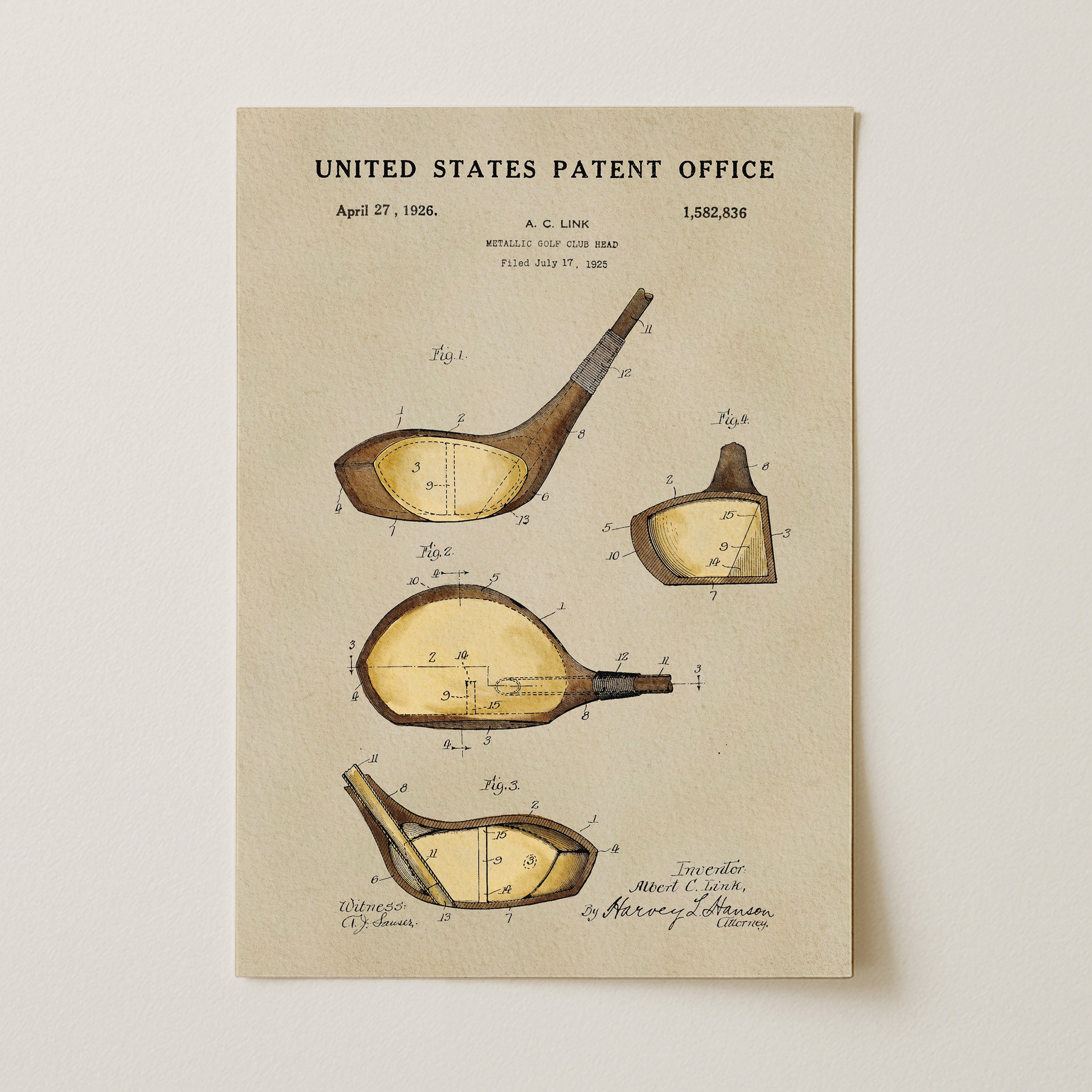 Golf Wood US Patent Art Print