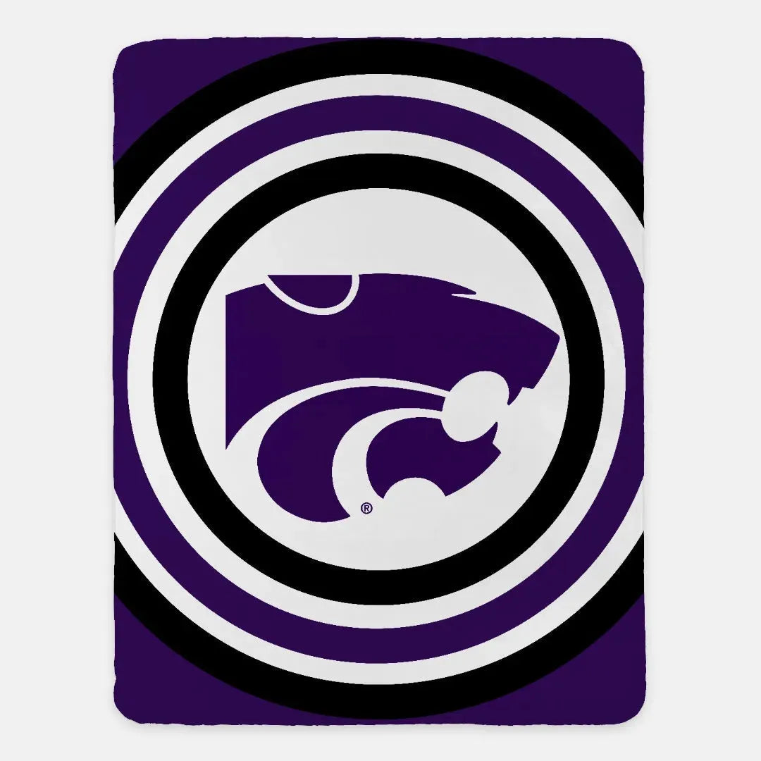 Kansas State University XL 60x80 Sherpa Blanket - Bullseye Throw Blankets