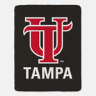 University of Tampa XL 60x80 Sherpa Blanket - Interlocking Letters Black Throw Blankets