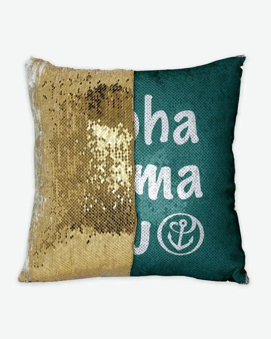 Alpha Sigma Tau Sequin Pillow Cover Gold Pillow Covers