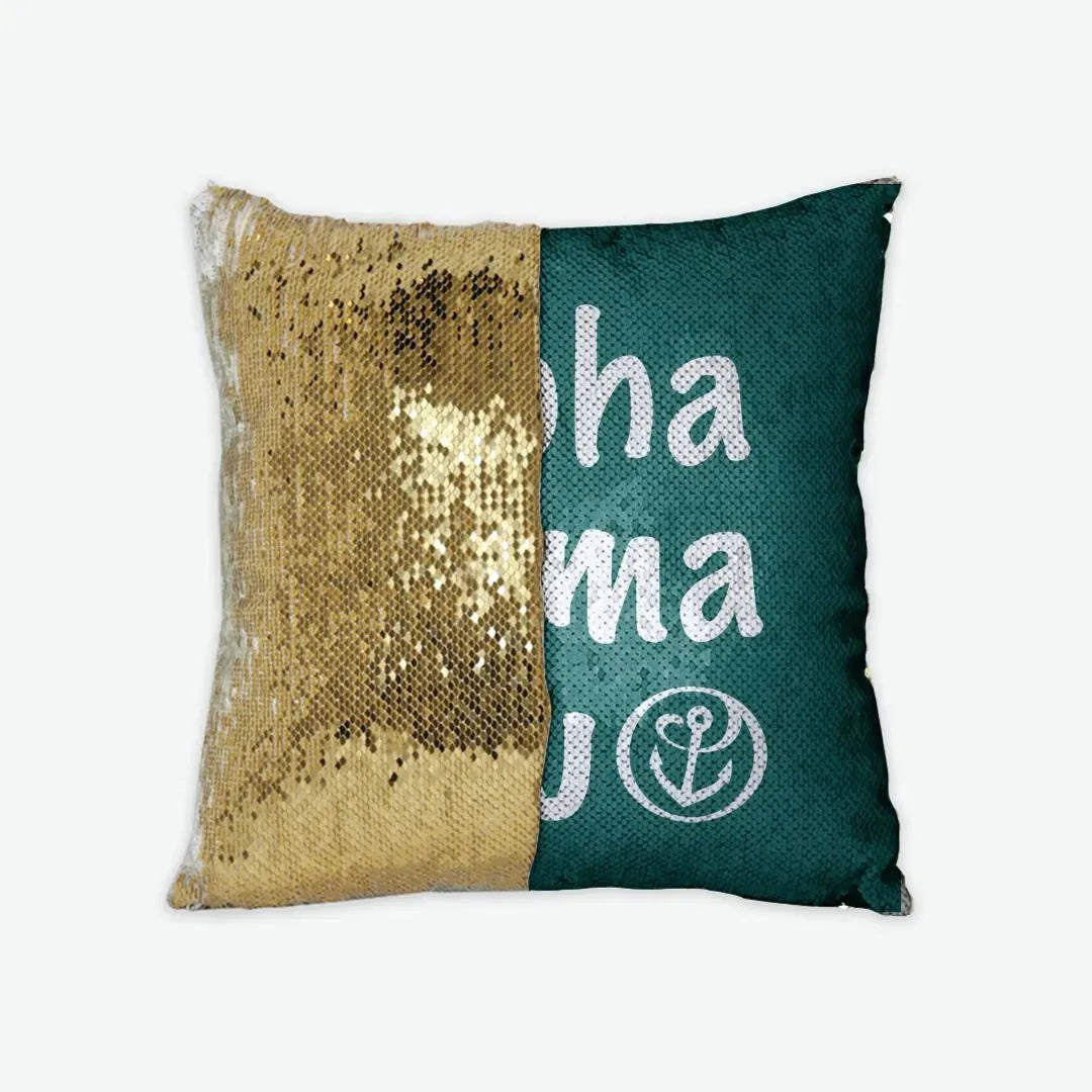 Alpha Sigma Tau Sequin Pillow Cover Gold Pillow Covers