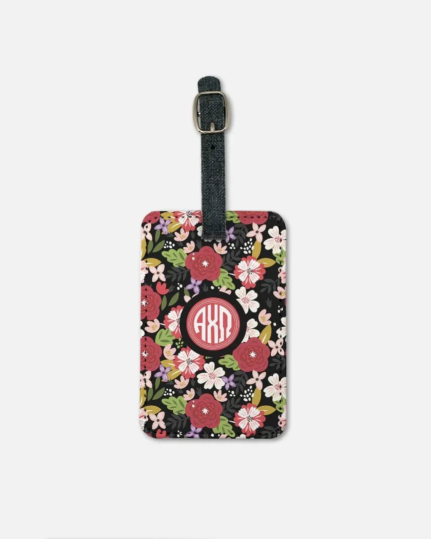 Alpha Chi Modern Floral Luggage Tag (Set of 2) | Travel Accessories