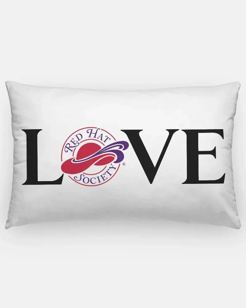 Red Hat Society Lumbar Pillow Cover - LOVE Pillow Covers