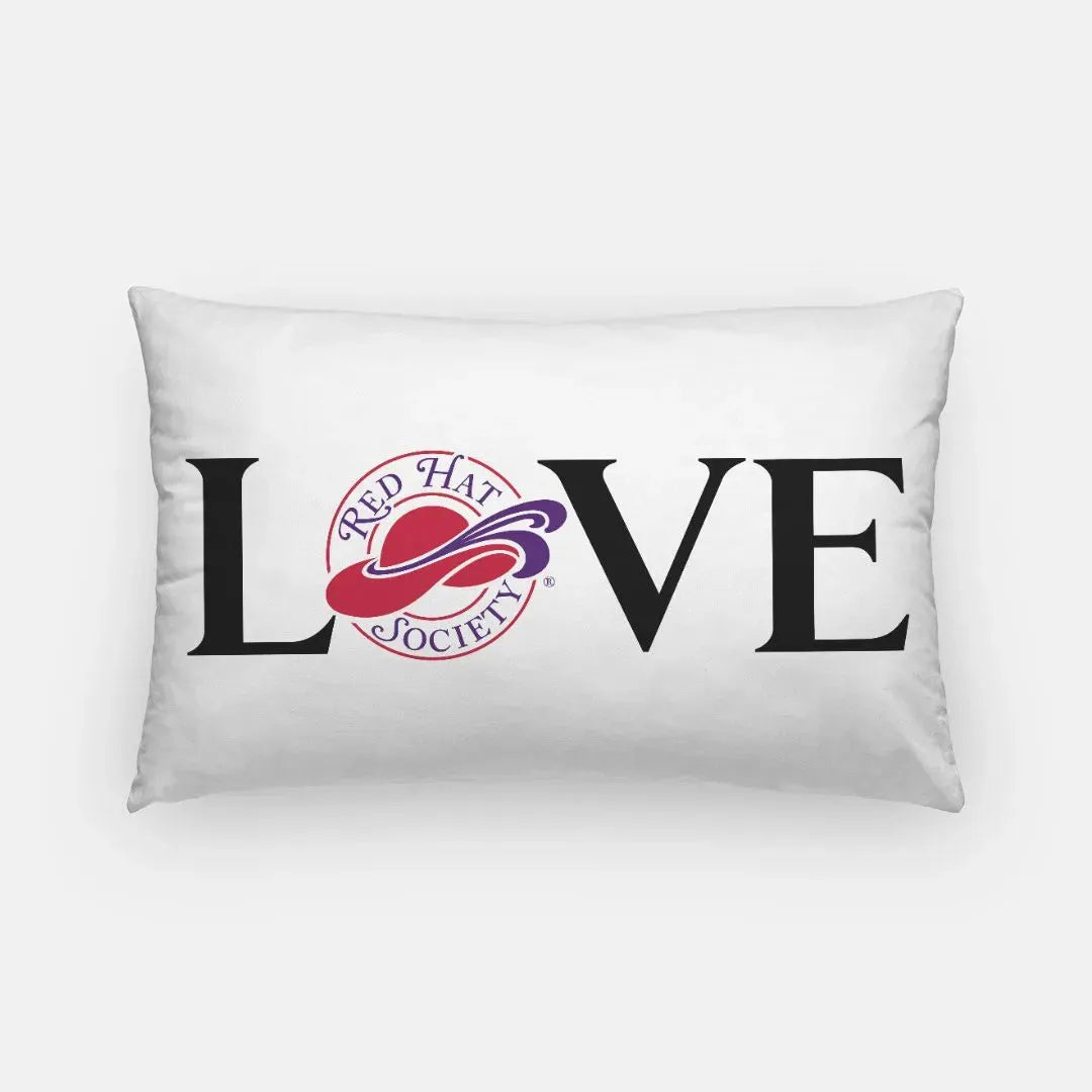 Red Hat Society Lumbar Pillow Cover - LOVE Pillow Covers
