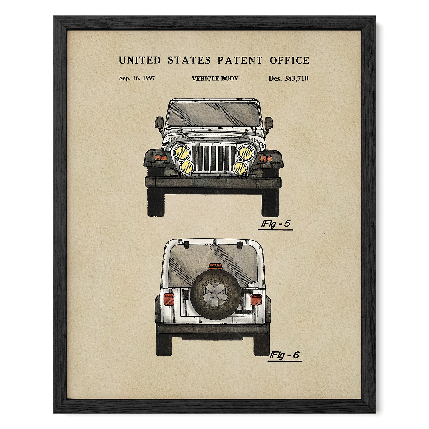 Jeep US Patent Art Print | Wall Art | Dorm Decor - Campus Greek Fit