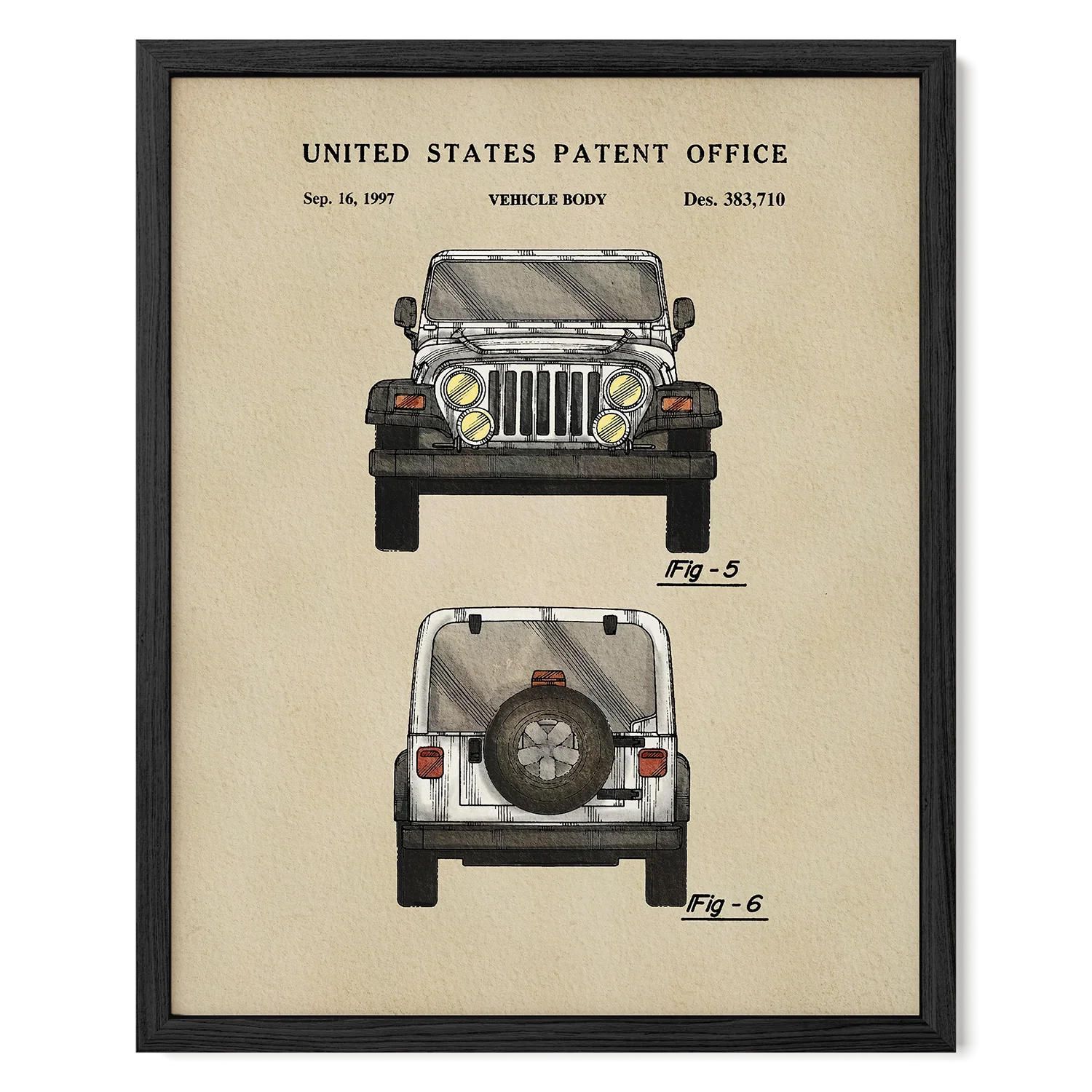 Jeep US Patent Art Print | Wall Art | Dorm Decor - Campus Greek Fit