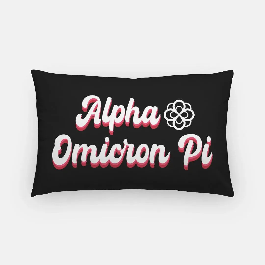 Alpha Omicron Pi Lumbar Throw Pillow Cover - Retro Pillow Covers