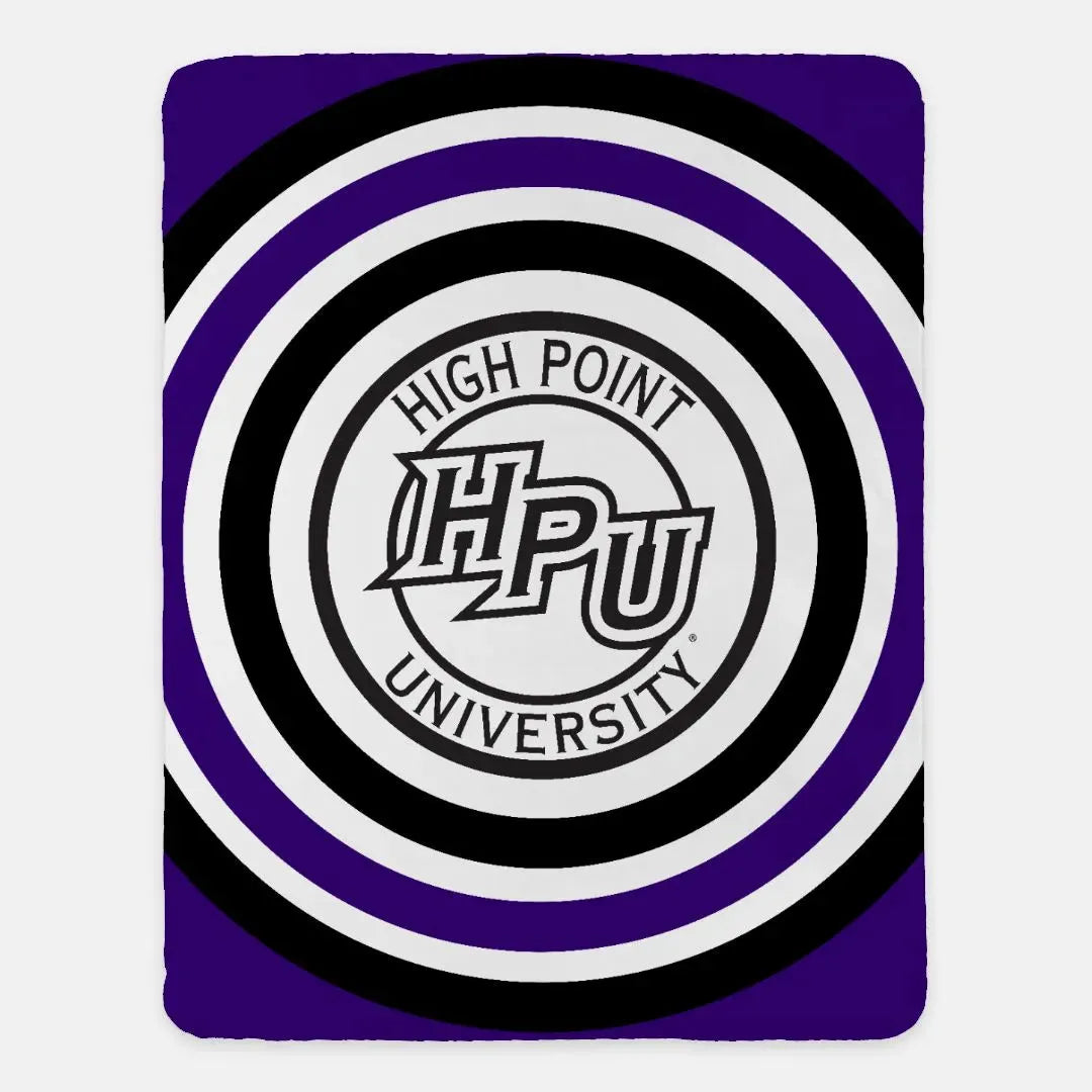 High Point University Sherpa Blanket - Bullseye XL 60"x80" Throw Blankets