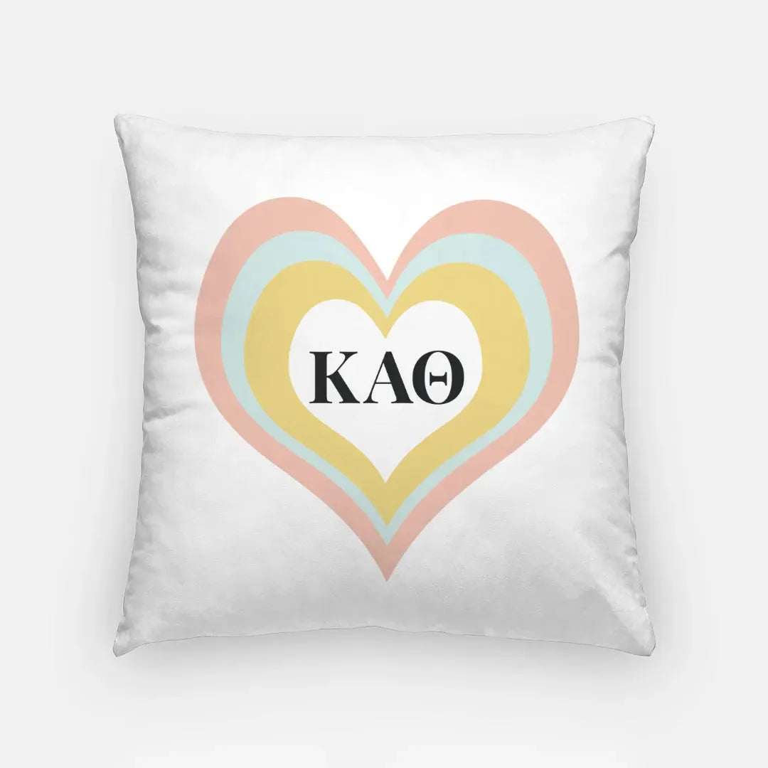 Kappa Alpha Theta 18" Heart Throw Pillow Cover Pillow Covers