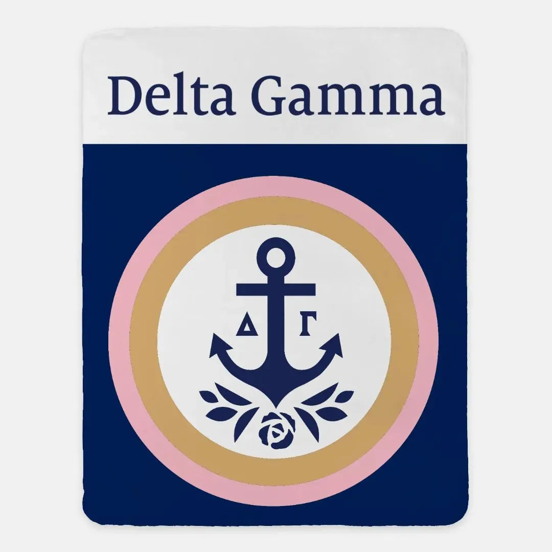 Delta Gamma XL 60x80 Sherpa Throw Blanket - Bullseye Throw Blankets