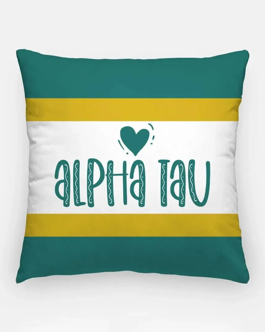 Alpha Tau 18" Throw Pillow Cover - Stripes Pillow Covers