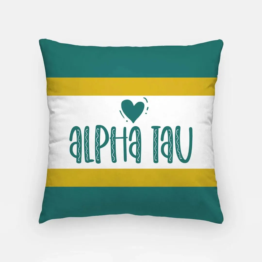 Alpha Tau 18" Throw Pillow Cover - Stripes Pillow Covers