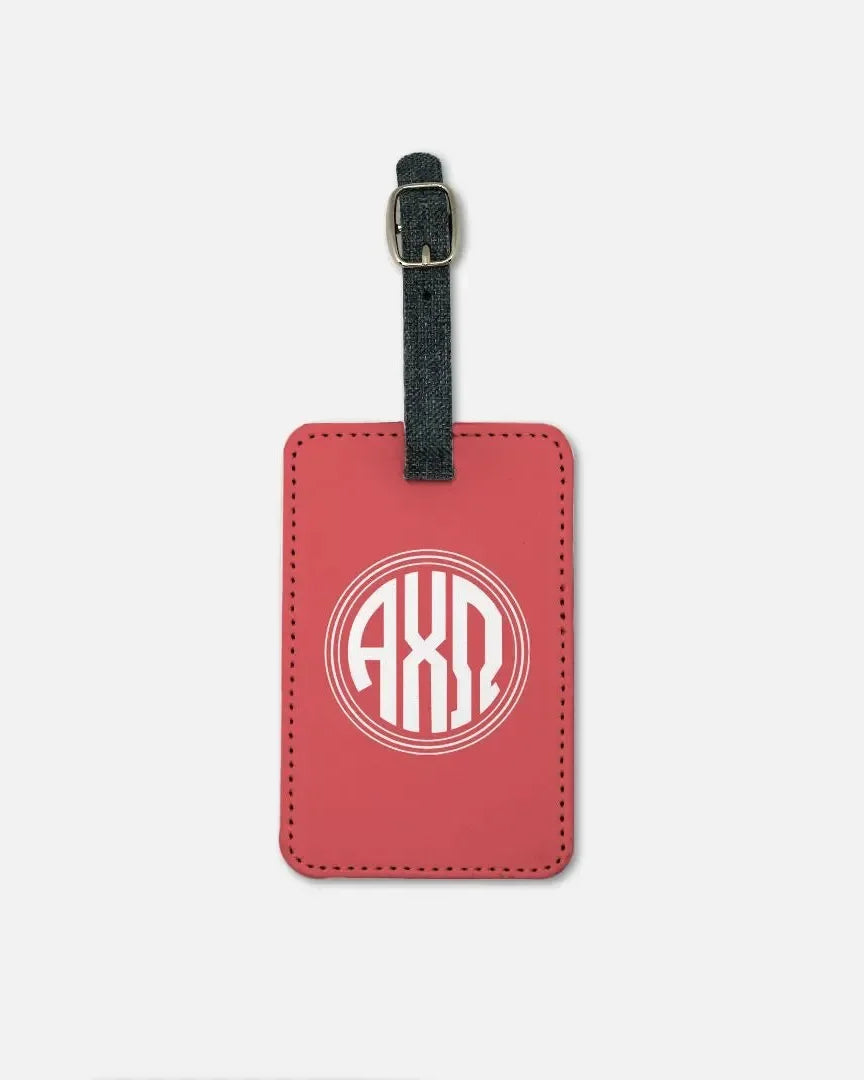 Alpha Chi Omega Luggage Tag (Set of 2) - Scarlet Monogram Luggage Tags
