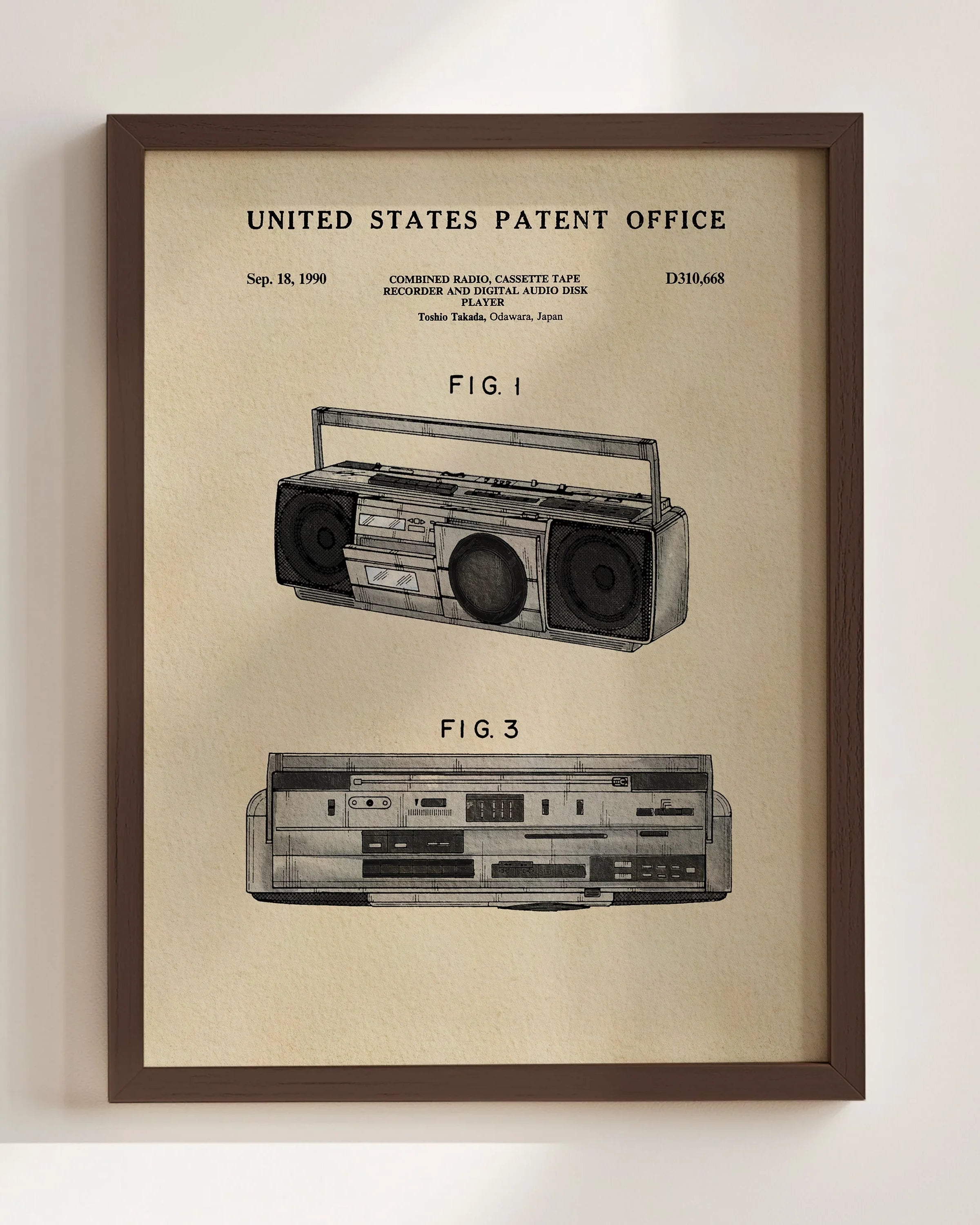 Boombox US Art Print | Dorm Decor for Guys | Music Themed Wall Art
