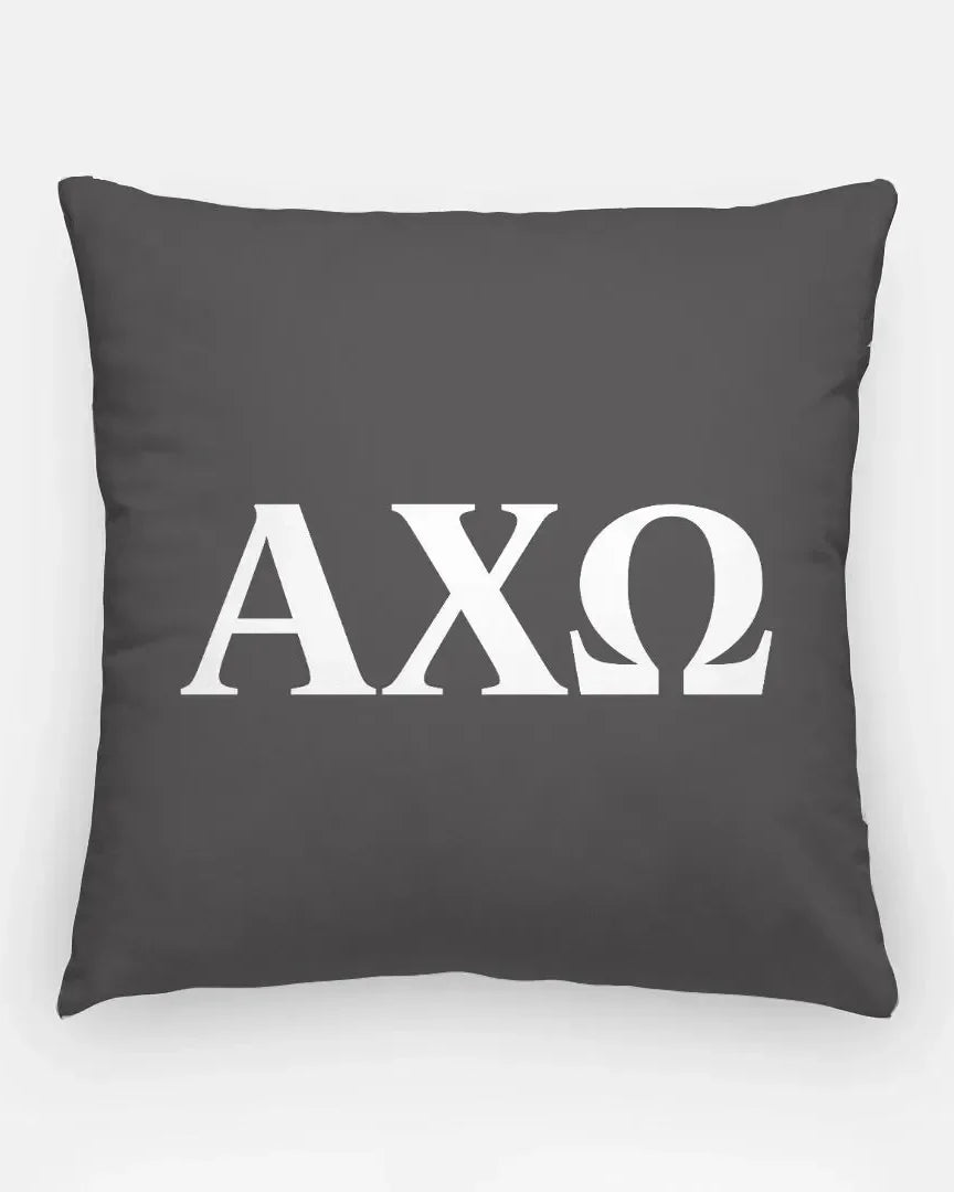 Alpha Chi Omega 18" Black Throw Pillow Cover - Greek Letters Pillow Covers