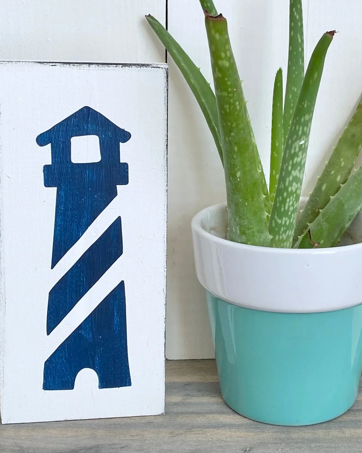 Lighthouse Wood Sign | Nautical Dorm Decor | Wall Art