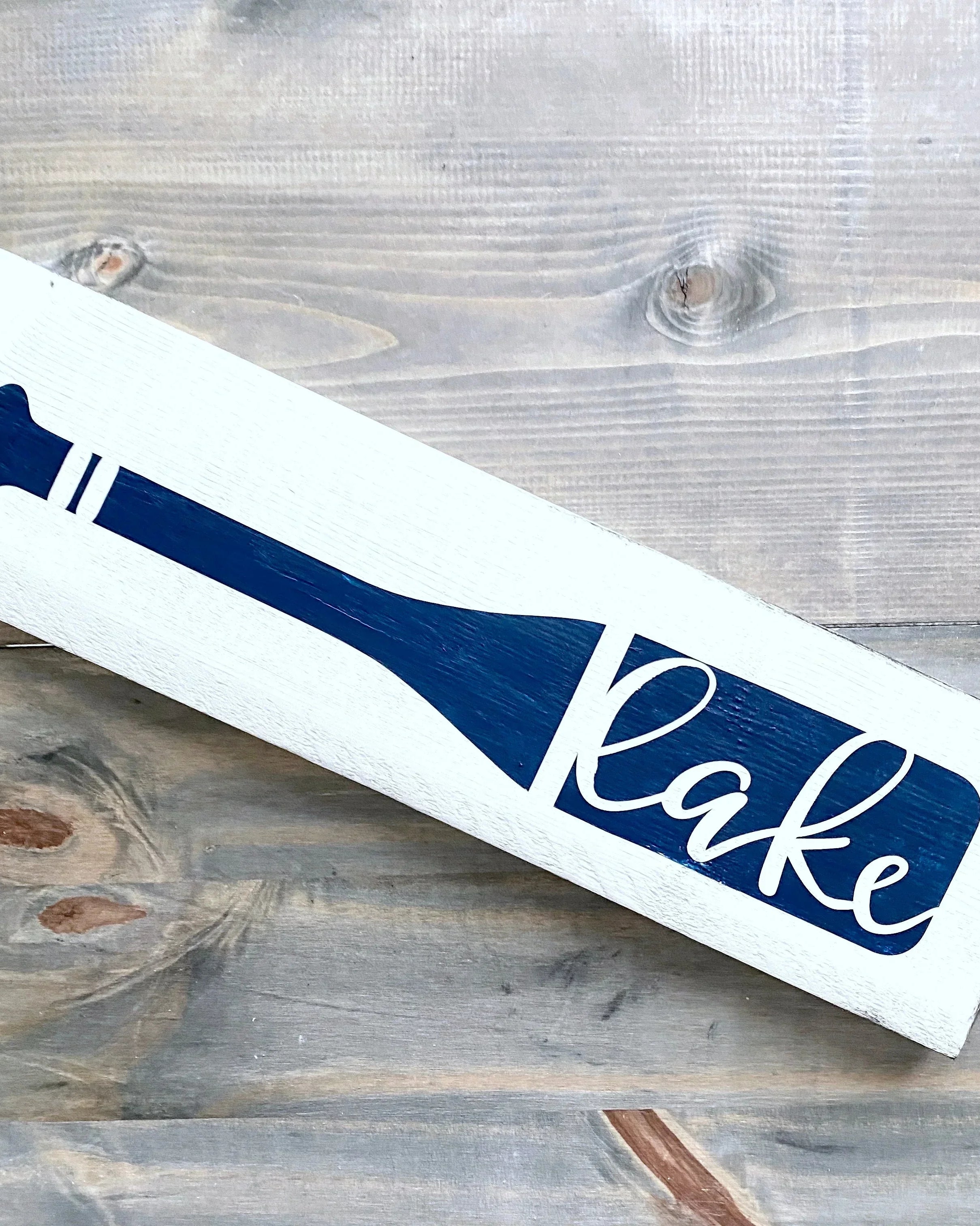 Lake Boat Oar Wood Sign | Coastal Dorm Decor | Wall Art