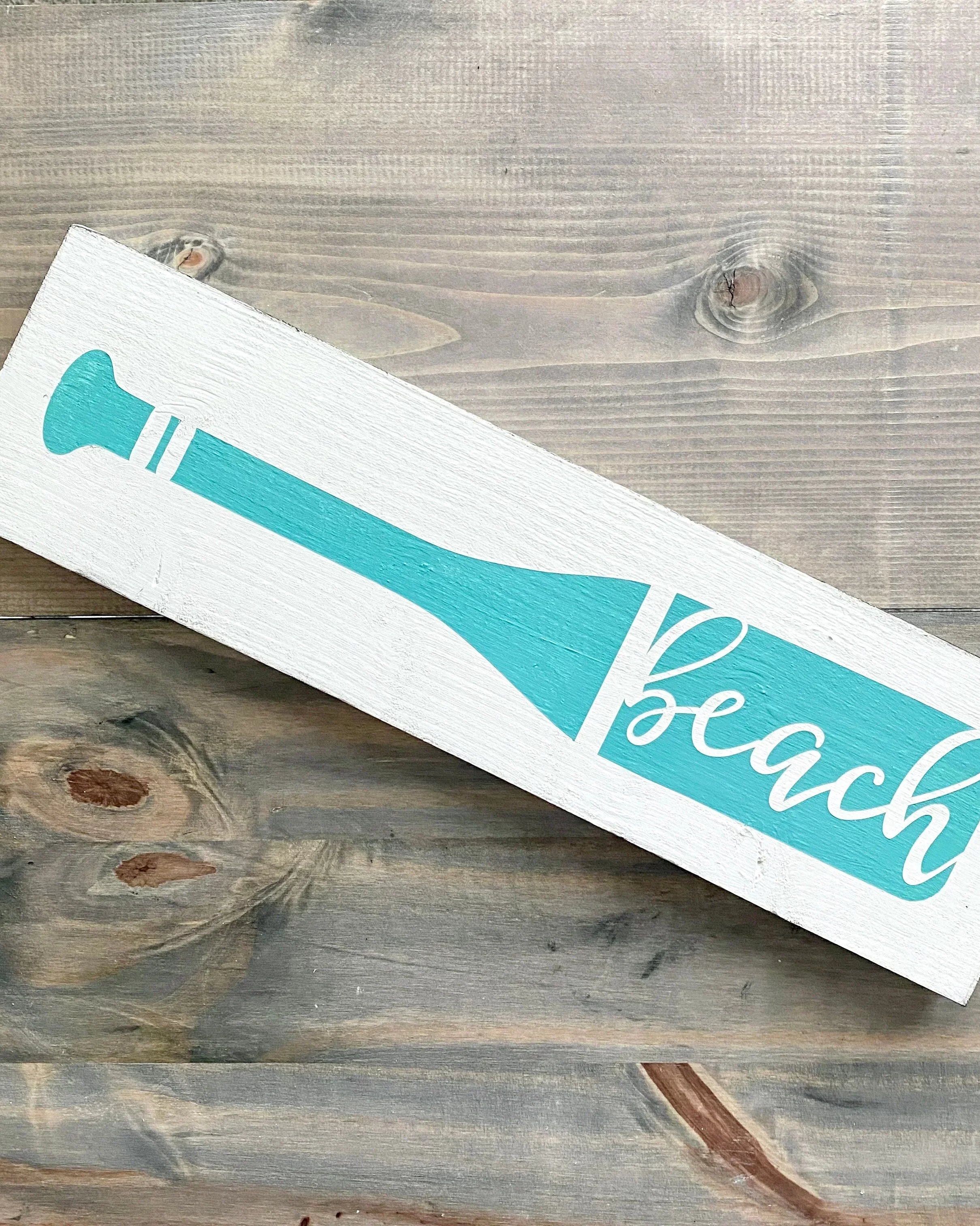 Beach Boat Oar Wood Sign | Coastal Dorm Decor | Wall Art