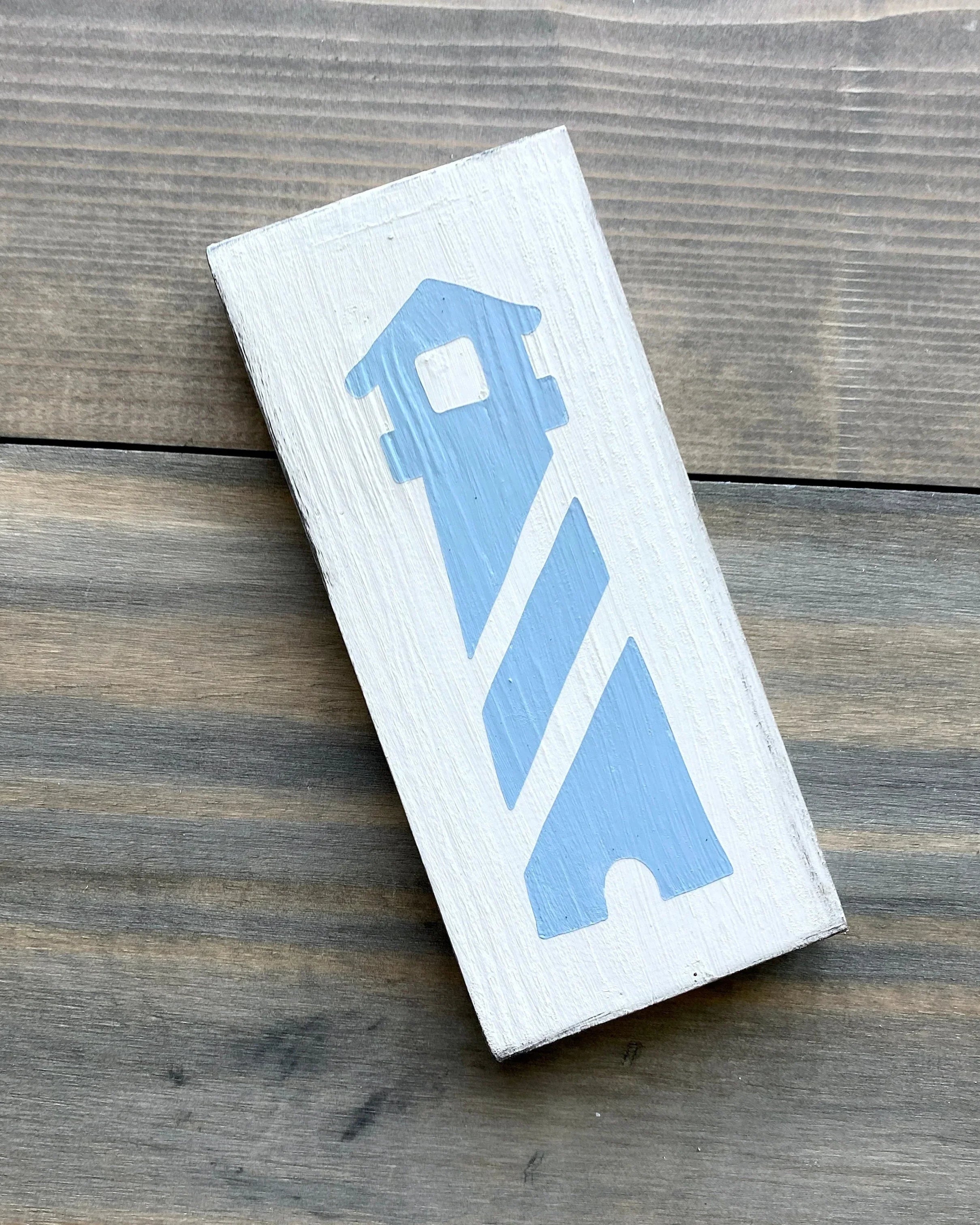 Lighthouse Wood Sign | Nautical Dorm Decor | Wall Art