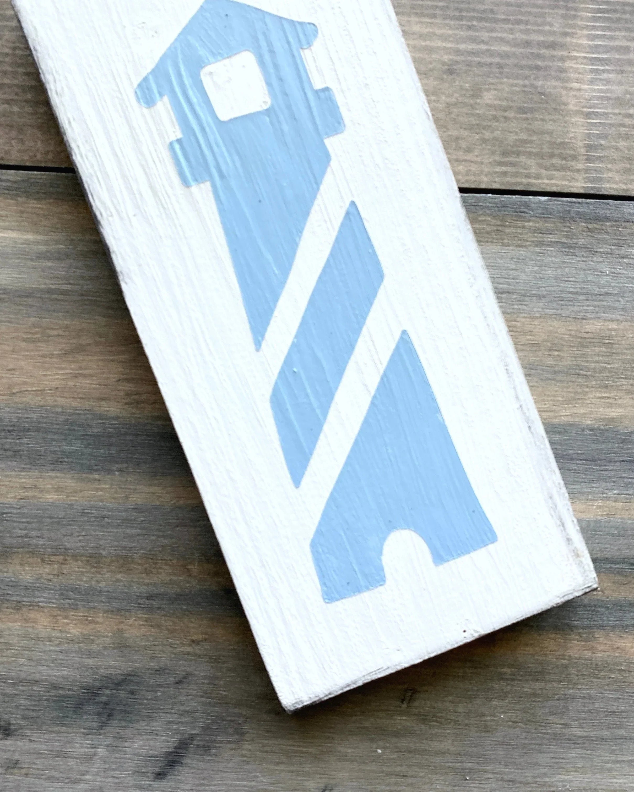 Lighthouse Wood Sign | Nautical Dorm Decor | Wall Art