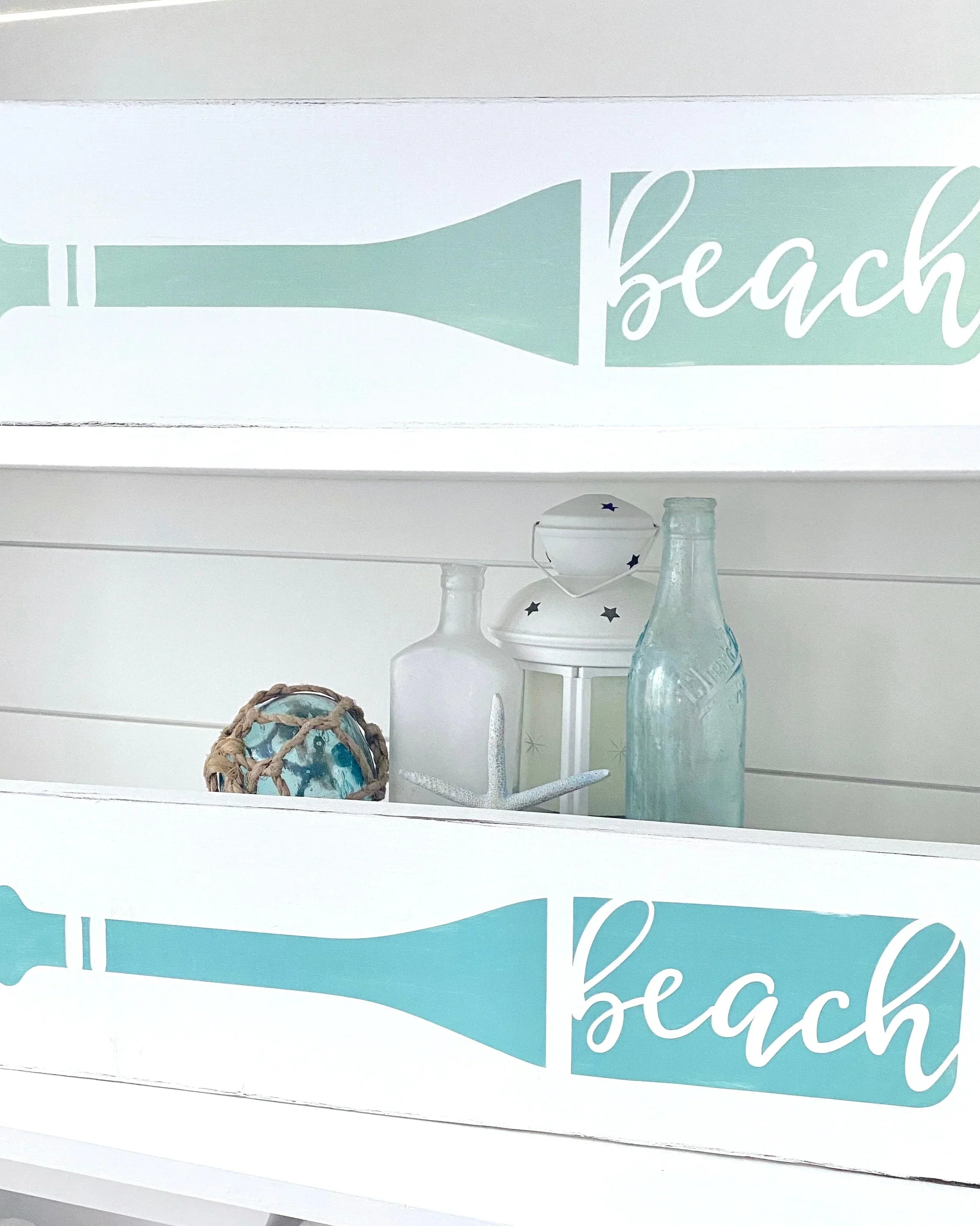 Beach Boat Oar Wood Sign | Coastal Dorm Decor | Wall Art