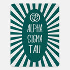 Alpha Sigma Tau XL 60x80 Sherpa Throw Blanket - Starburst Throw Blankets