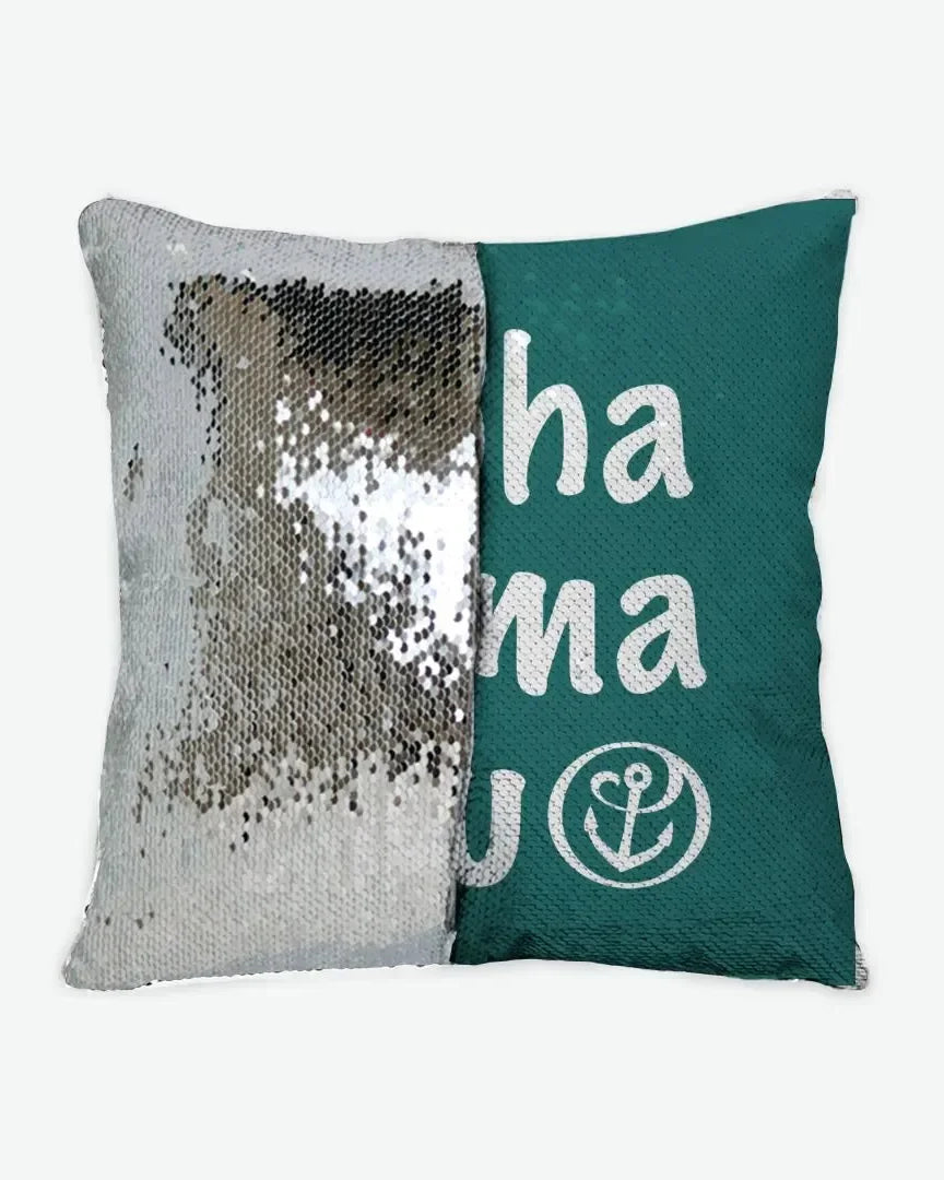 Alpha Sigma Tau Sequin Pillow Cover Silver Pillow Covers
