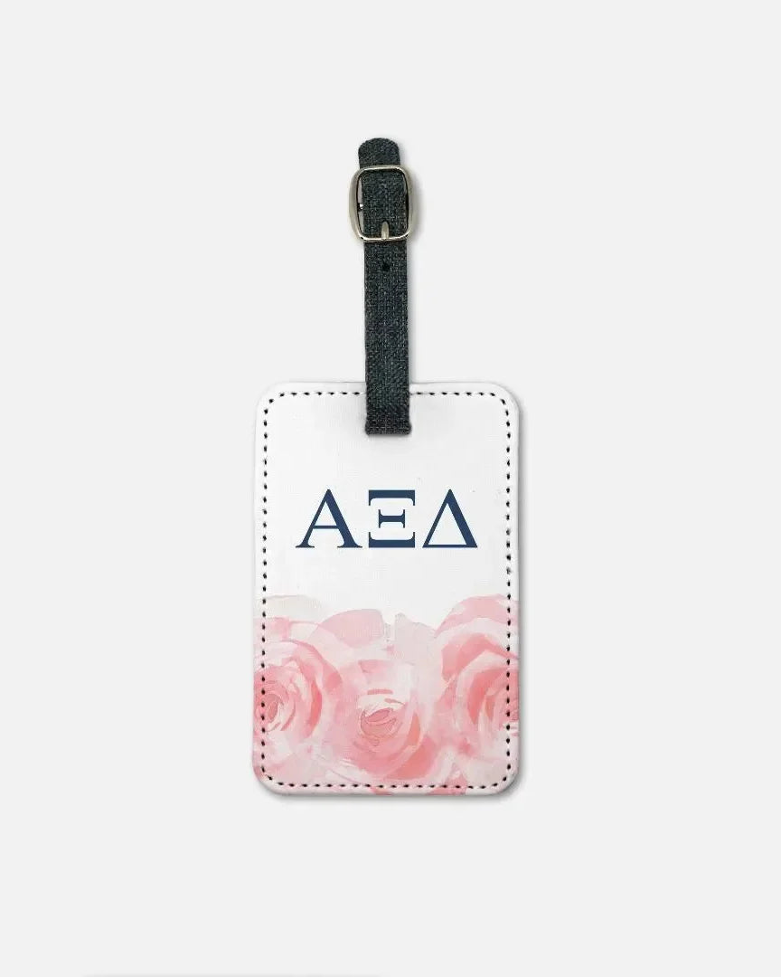 Alpha Xi Delta (Set of 2) Luggage Tag - Roses Luggage Tags
