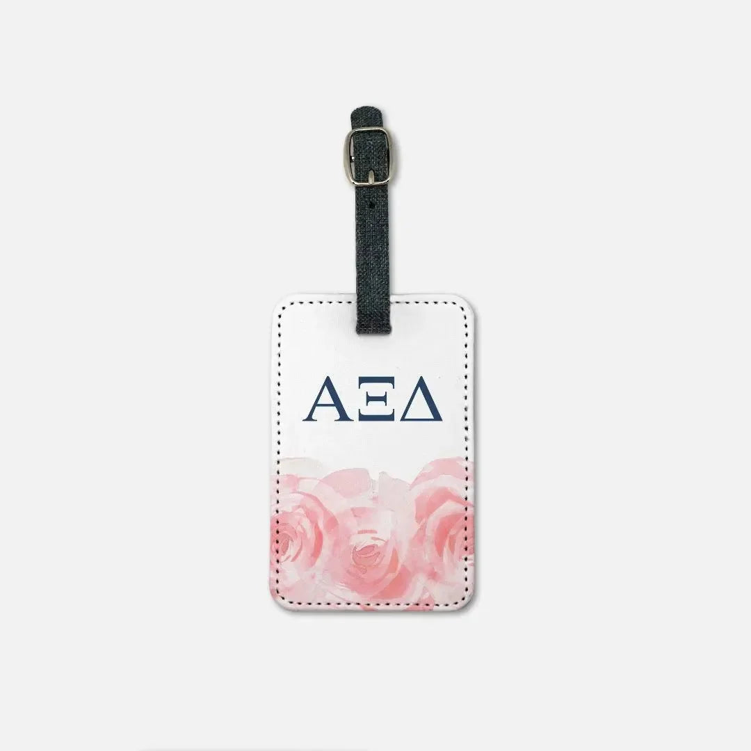 Alpha Xi Delta (Set of 2) Luggage Tag - Roses Luggage Tags