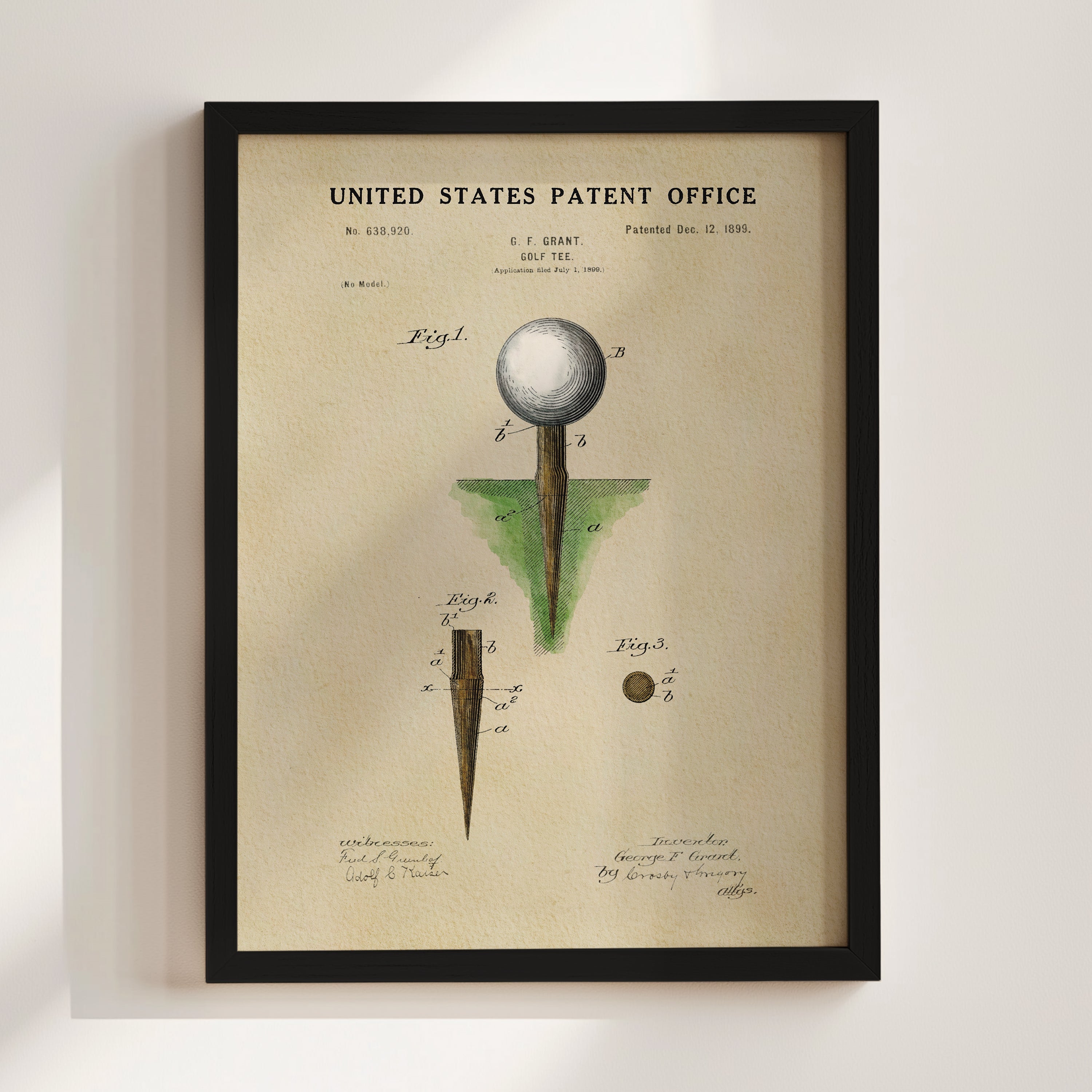 Golf Tee US Patent Art Print