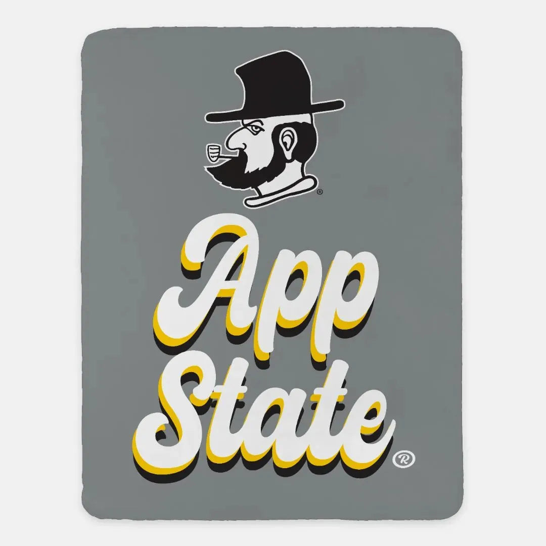 Appalachian State University XL 60x80 Retro Sherpa Blanket Throw Blankets