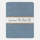 Gamma Phi Beta XL 60x80 Sherpa Throw Blanket - Crescent Blue Throw Blankets