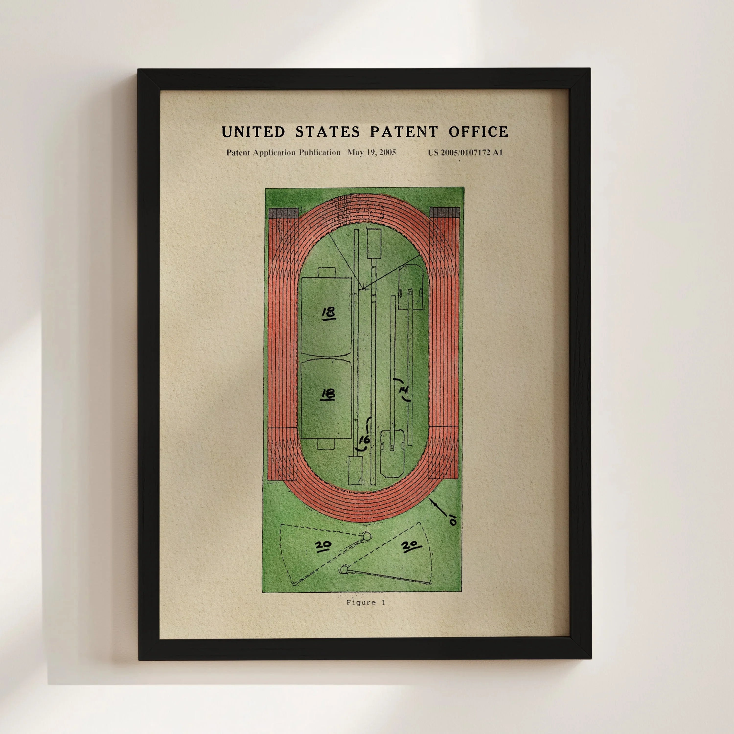 Running Track US Art Print | Sports-Themed Dorm Decor | Wall Art | Campus Greek Fit