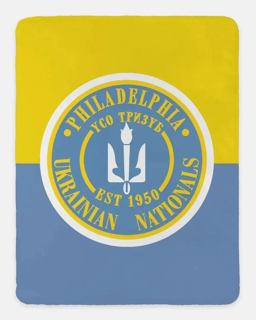 Philadelphia Ukrainian Nationals Sherpa Blanket - Color Split Throw Blankets